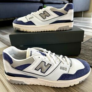Men's New Balance 550 Casual Shoes Sneakers - White Blue BB550BWG